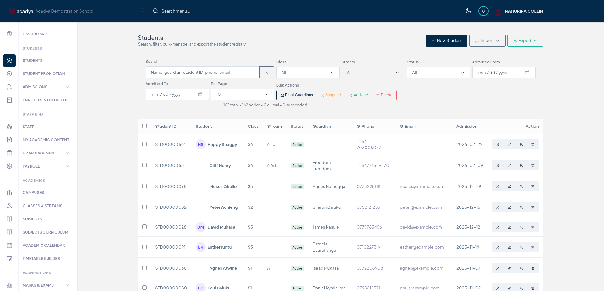 acadya Students Module
